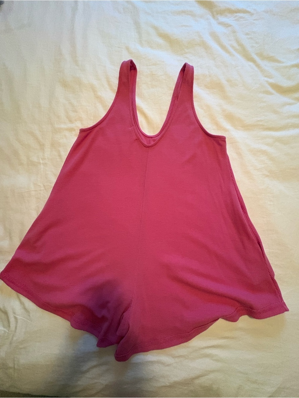 Sleeveless Scoop Romper in Raspberry Pink - Picture 4 of 5